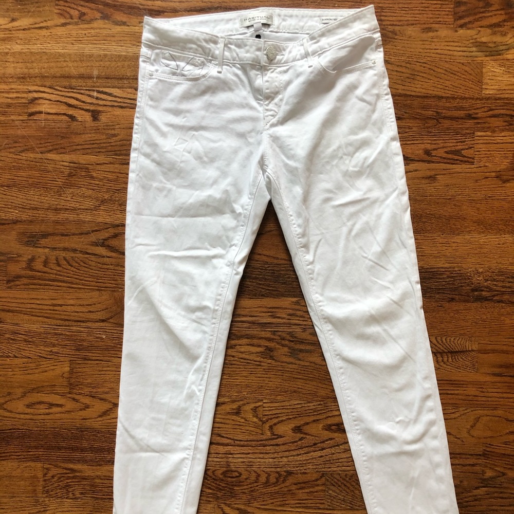 Habitual New York Straight Leg Skinny White Pants
